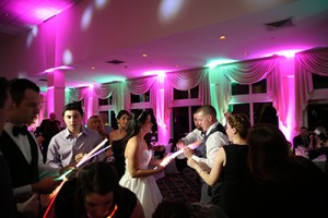 Uplighting showing a saturated ballroom at a Boston Wedding