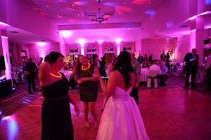 Uplighting showing a saturated ballroom at a Boston Wedding