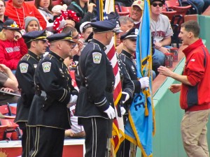 Police Department Honor Guard presentation at Fenway Park in Boston