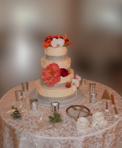 The cake in color with the rest of the photo blurred and air brushed